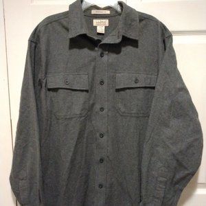 New LL Bean Men's L Traditional Fit Chamois Cloth Charcoal Grey  Shirt NWT